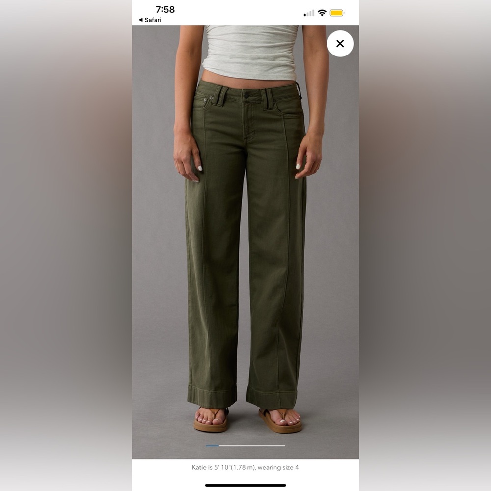American Eagle Outfitters Olive Wide Leg Pants